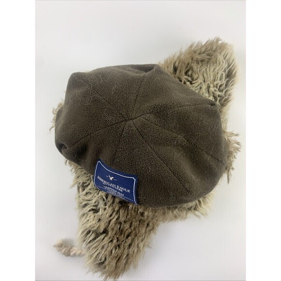 American Eagle Wool Alpaca Faux Fur Trapper Hat Fair Isle Knit Ear Flap One Size - Picture 12 of 14